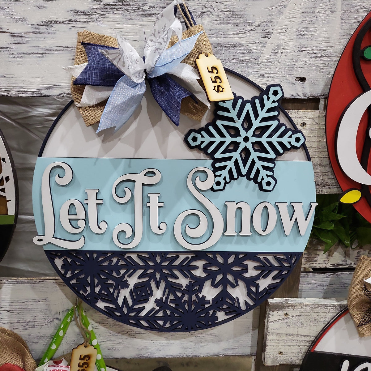 Finished - Let It Snow Door Hanger