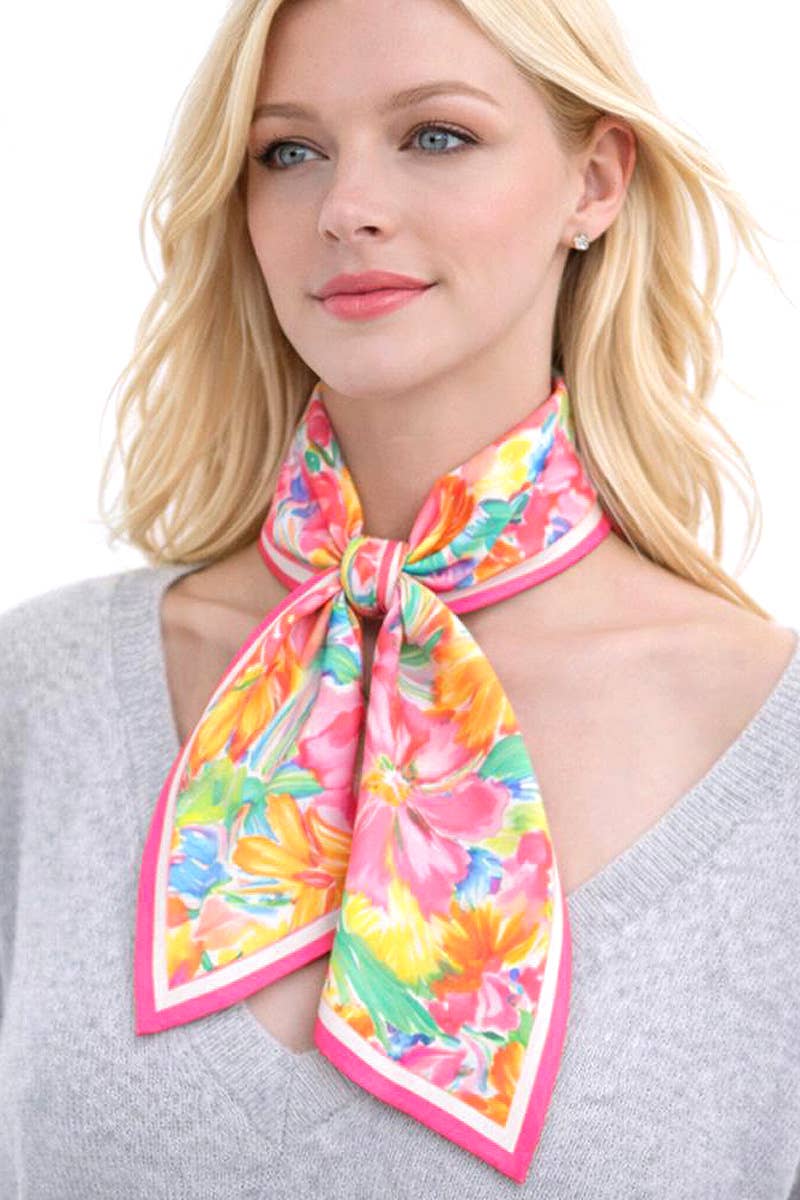 Watercolor Print Square Scarf