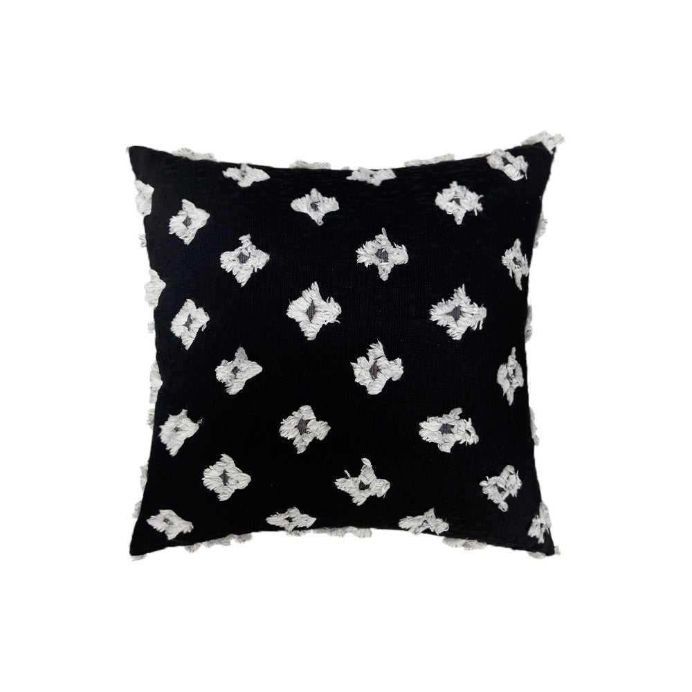 20''x20'' tufted floral 100% cotton throw pillow | 7 colors textured daisy stitch design | boho chic couch & bedroom accent | insert included