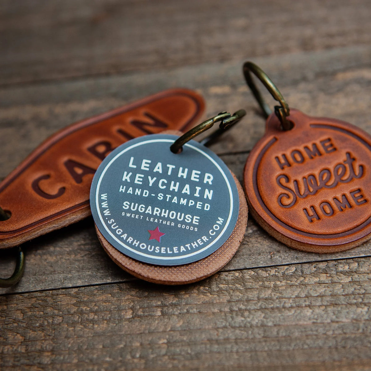 Probably Late Leather Motel Keychain
