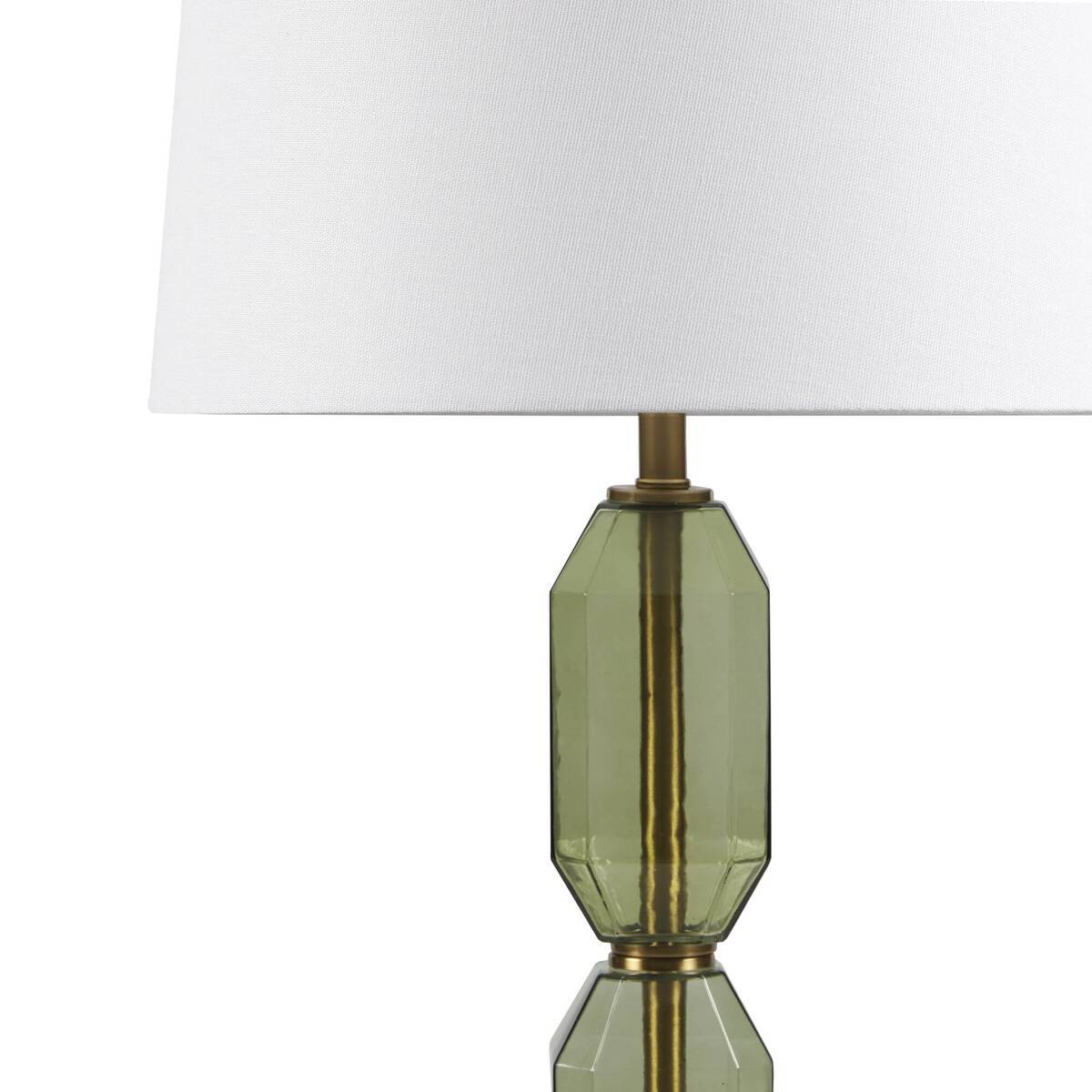Faceted Green Glass Table Lamp