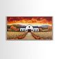 Autumn pumpkin farm with barn, canvas print, fall farmhouse decor, rustic autumn home decor, cozy fall harvest wall art for seasonal display