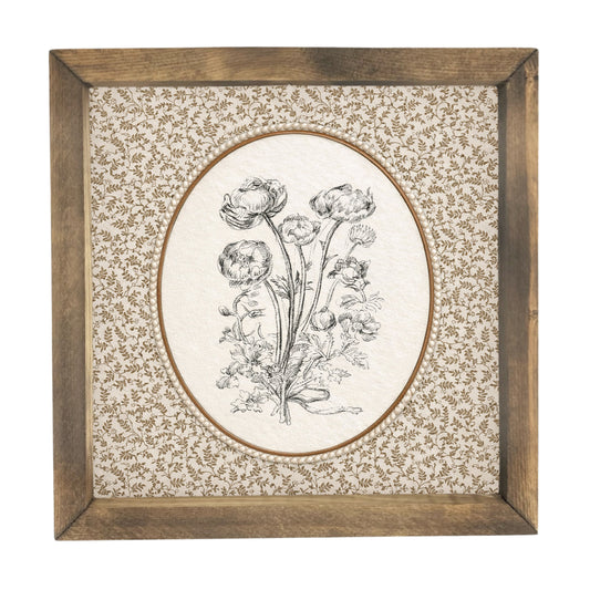 Antique Botanical Bouquet Framed Art
