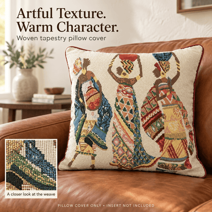 DaDa Bedding Dancing Women African Dreams Tapestry Throw Pillow Covers 16" x 16"