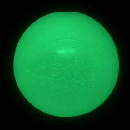 Glow in the Dark Glitter Ball 2-Pack Dog Toy | Soft PUP-X Rubber Floating Fetch Ball with Treat Dispenser | USA Made
