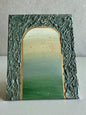 Green Gold Textured Plaster Painting 14x11 - Original