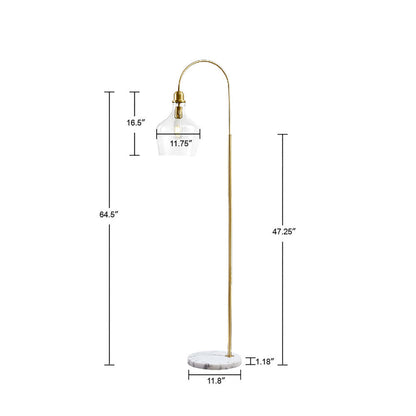 Bell Glass Pendant Light – Gold, Bronze or Silver Metal Base, Clear Glass Shade & Adjustable Cord | 9" Dia