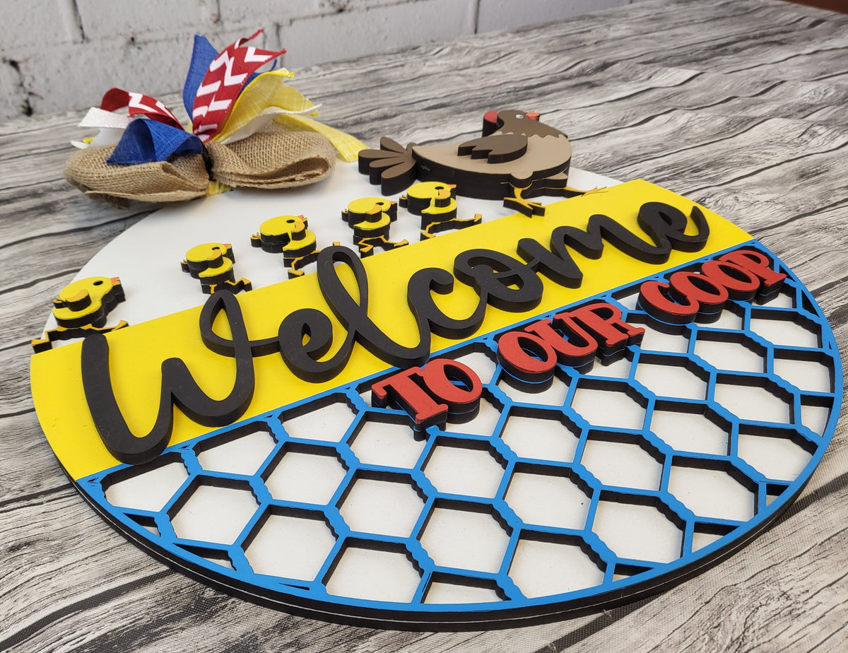 Finished - Welcome To Our Coop 2 Door Hanger