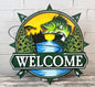 Finished - Fishing Lake Mountain Door Hanger Sign