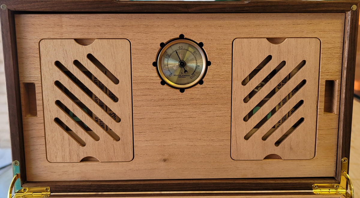 Lacewood Cigar Humidor - Spanish Cedar Lined - 80 Count - Personalized Brass Engraving