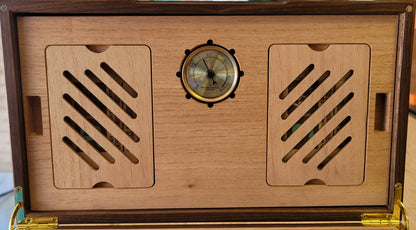Lacewood Cigar Humidor - Spanish Cedar Lined - 80 Count - Personalized Brass Engraving