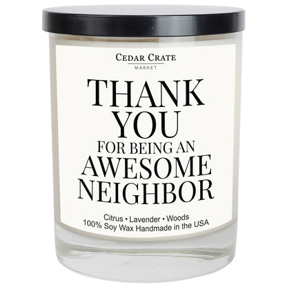 Neighbor Gifts - Thank You For Being Awesome Soy Candle Jar