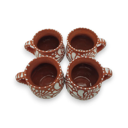 Terracotta Jarrito Mug | Handmade Mexican Relief Pottery Cup