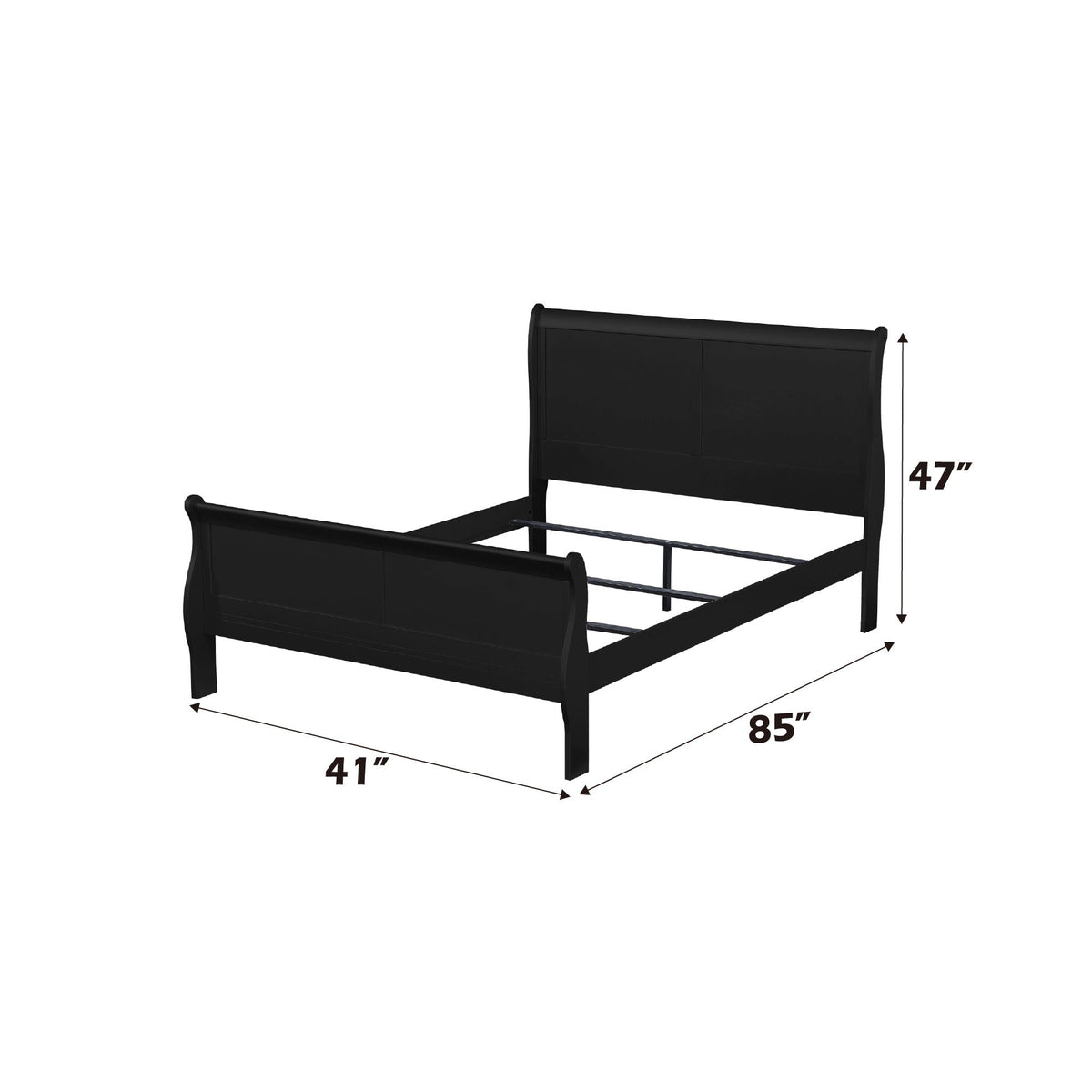 Louis Philippe Sleigh Style Bed