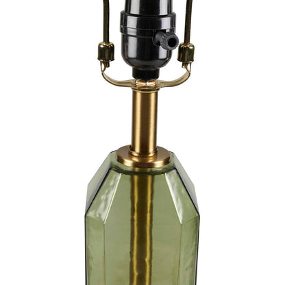 Faceted Green Glass Table Lamp