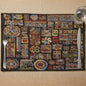 DaDa Bedding Set of 4-Pieces Ethnic Ornaments Geometric Black Tapestry Dining Placemats 13” x 19” (18118)