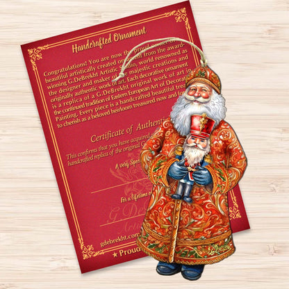 Santa's Holiday Nutcracker Wooden Ornaments by G. Debrekht - Christmas Santa Snowman Decor - 8691401