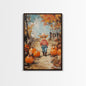 Autumn Cowboy Decor Canvas Print with Pumpkins, Fall Holiday Wall Art and Seasonal Gift Idea 2024