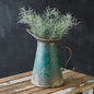 Distressed Green Garden Luster Long Mouth Pitcher
