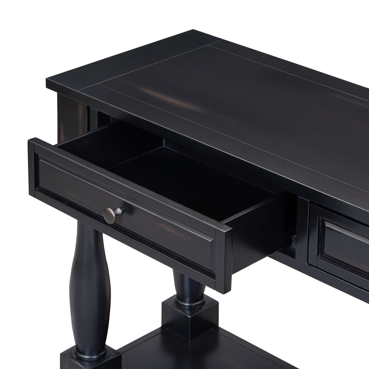 63" Console Table with Drawers and Shelf - Espresso