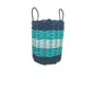 Five Stripe Rope Storage Basket Navy Blue, Teal & Seafoam