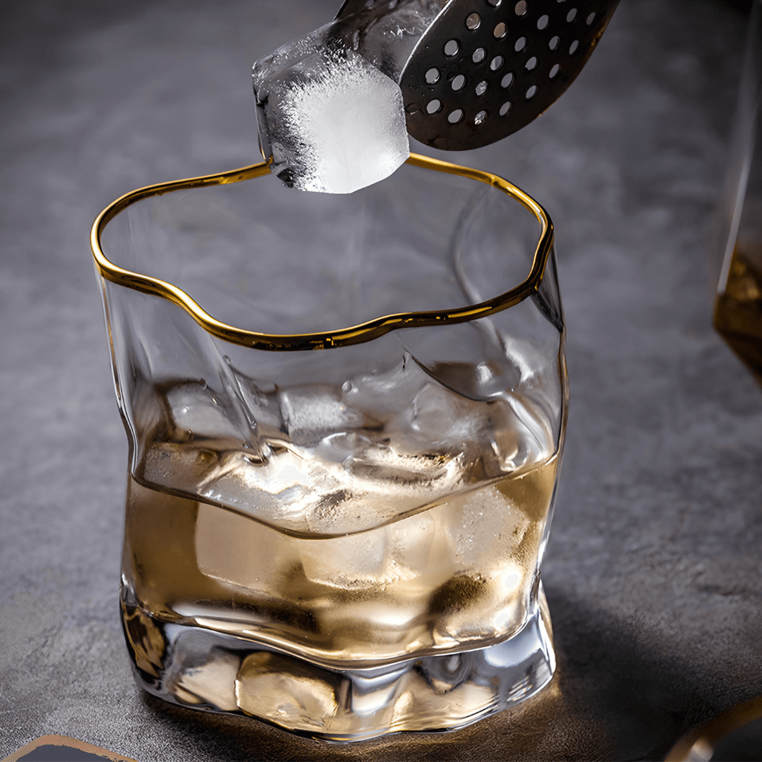 Gold Hoshi Japanese Crystal Whisky Glass