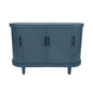 Curved Sideboard Wooden Console Table with Adjustable Shelves - Blue