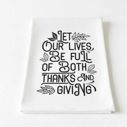 Thanksgiving Kitchen Towel, Hostess Gift, Housewarming Gift, Thanksgiving Kitchen Decor, Thankful Tea Towel, Fall Flour Sack Towel