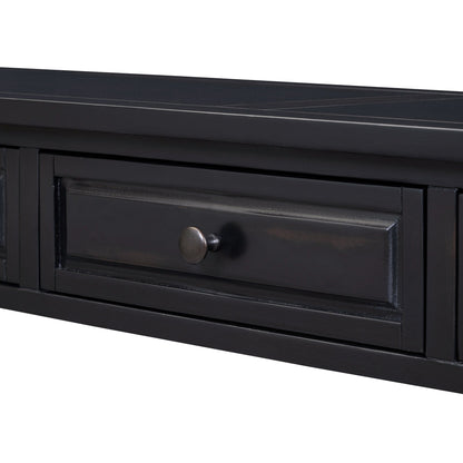 63" Console Table with Drawers and Shelf - Espresso