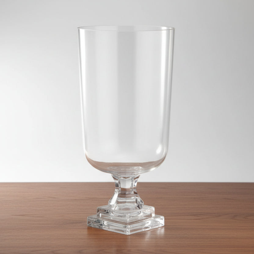 Glass Vase with Pedestal, 2 Size Options