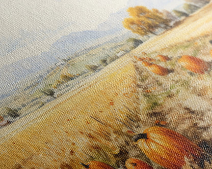 Pumpkin Decor, Fall Decor, Nature Wall Art, Canvas Print, Wall Hanging, Panoramic Art, Farmhouse Wall Art, Unique Wall Decor, Entryway Print
