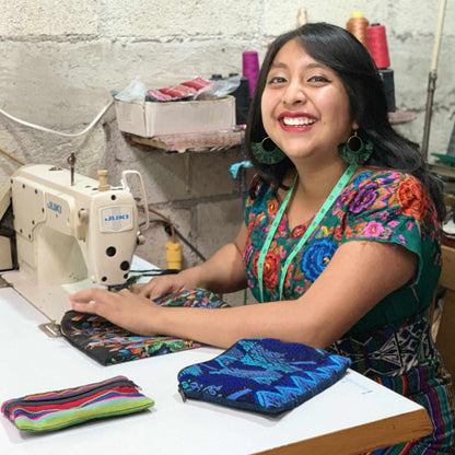 Maya Up-cycled Huipil Cosmetic One-of-a-Kind Bag (XL) - Guatemala