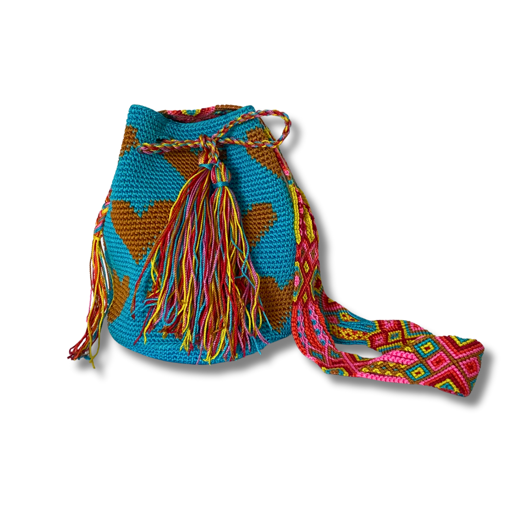 Catalina Hearts Crochet Cross-Body Bag One of a Kind - Mexico