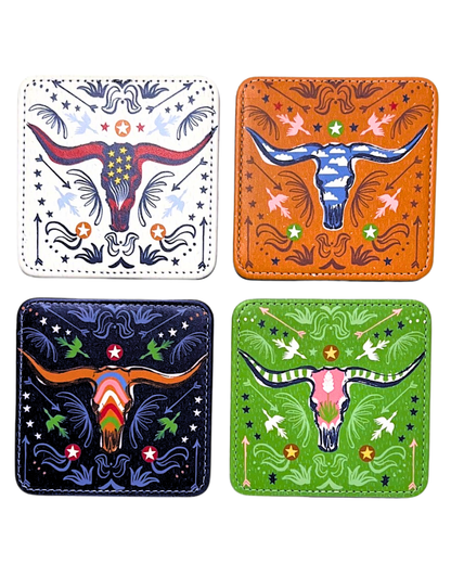 Longhorn Coasters, Set of 4