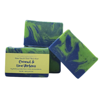 Handmade Goat Milk Soap | Hydrating With Antioxidants | Tropical Coconut & Lime Verbena Scent