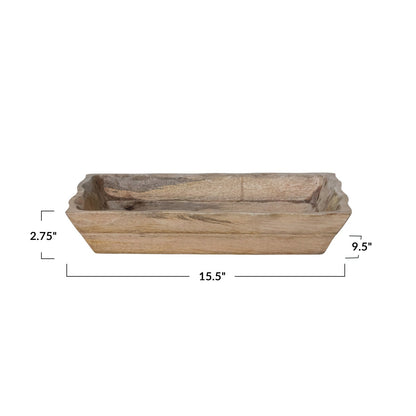 Mango Wood Scalloped Edge Tray