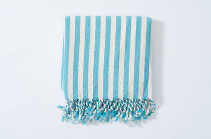 Girit Turquoise Cotton Linen Towel