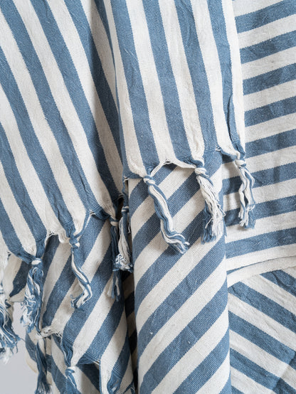 Girit Blue Cotton Linen Towel