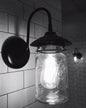 Exterior Outdoor Mason Jar Wall Sconce Light with Vintage Jar