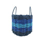 Five Stripe Rope Storage Basket Navy Blue, Blue, Light Blue