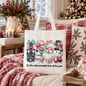 Coquette Pink Christmas Tote Bag, It's The Most Wonderful Time Of The Year Vintage Tree, Reindeer, Santa and Snowman Gift Shopper