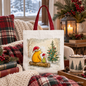 Winnie-the-Pooh Christmas With Friends Tote Bag, 1926 A.A. Milne Cozy Heartwarming Holiday Gift Shopper