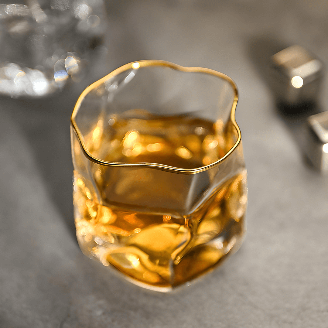 Gold Hoshi Japanese Crystal Whisky Glass