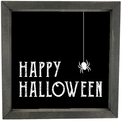Happy Halloween with Spider Framed Saying
