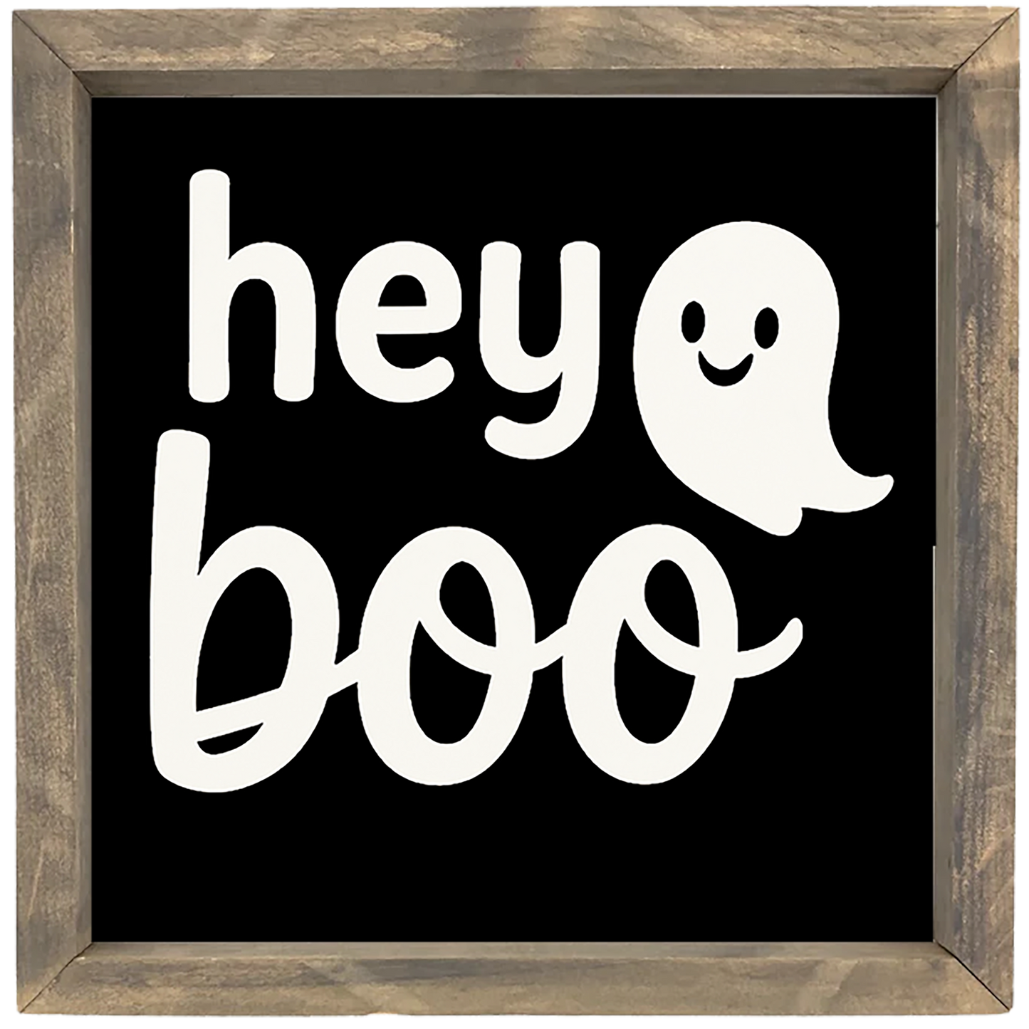 Hey Boo with ghost Framed Saying