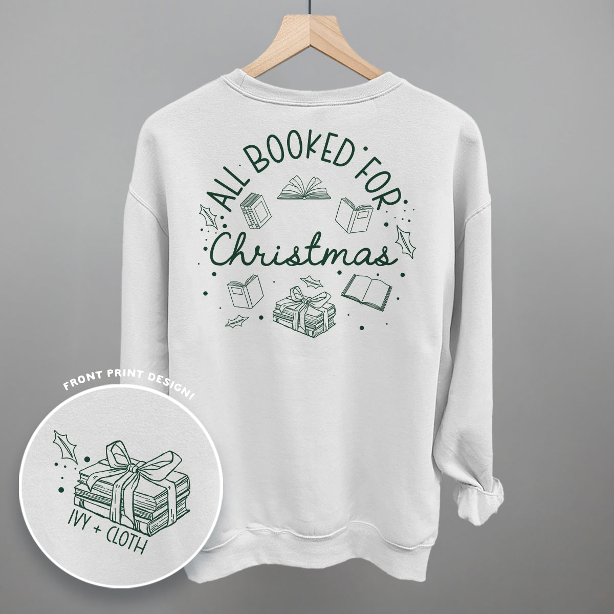 All Booked For Christmas Wreath (Back Print)