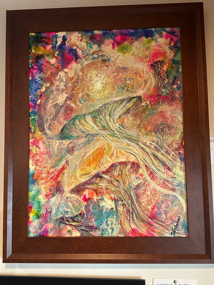 Verlene Beckwith – “I Spy Jellyfish” Acrylic Pour Painting