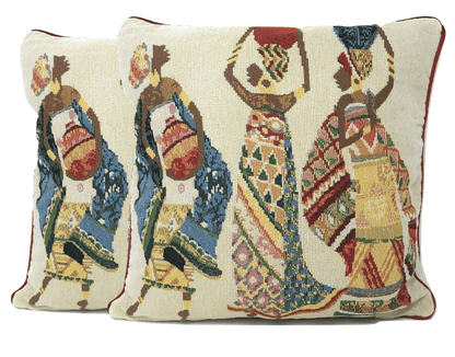 DaDa Bedding Dancing Women African Dreams Tapestry Throw Pillow Covers 16" x 16"