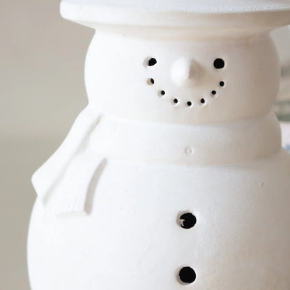 White Terracotta Snowman Figurine