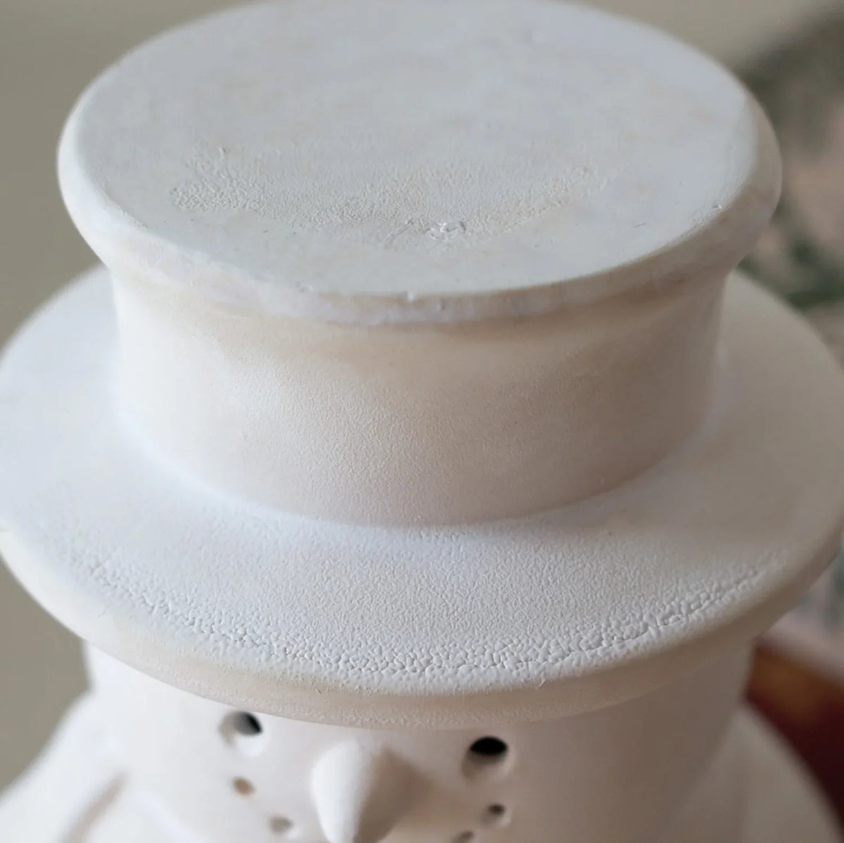 White Terracotta Snowman Figurine